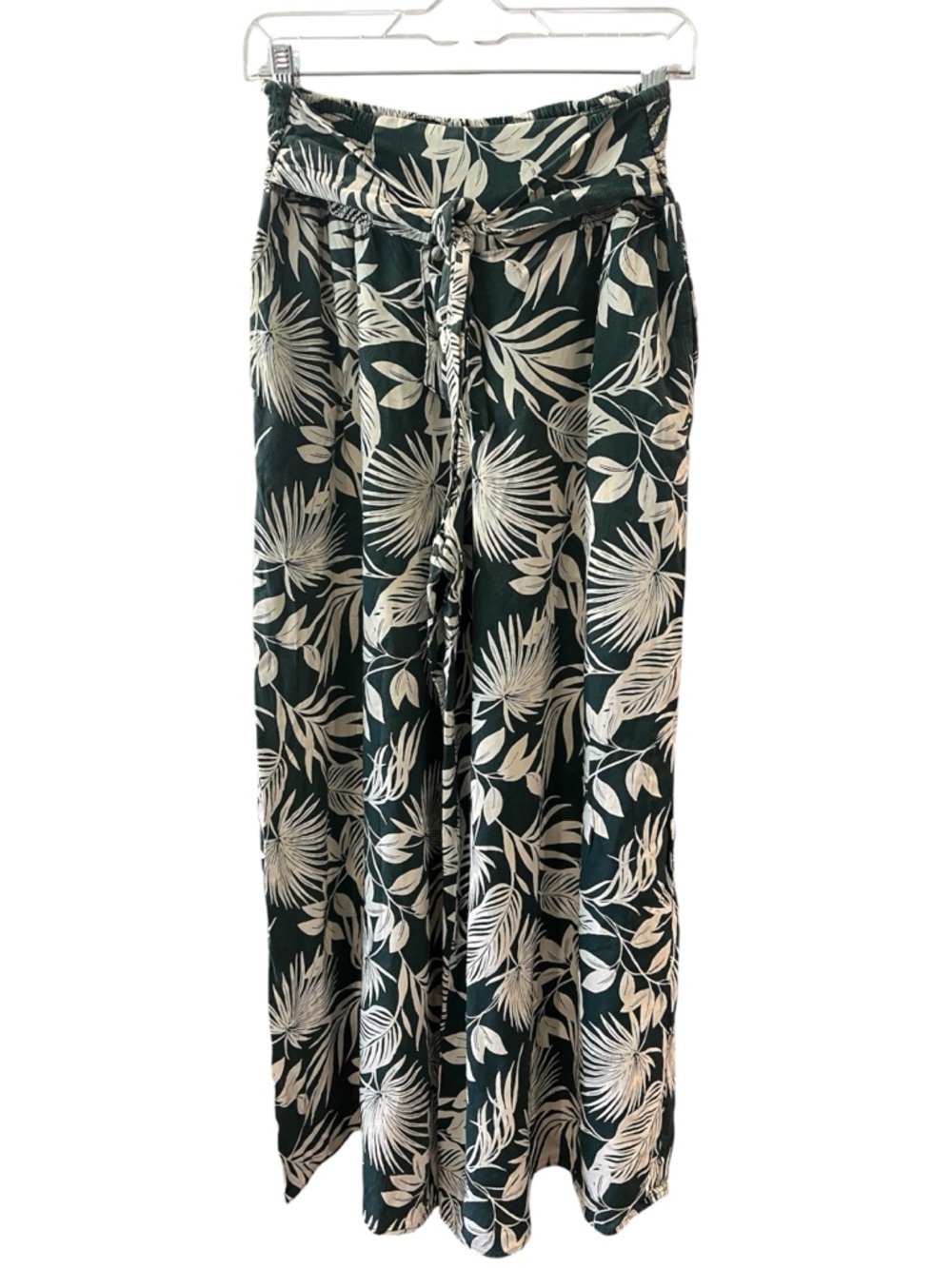 Patrons of Peace Dark Green & Cream Tropical Wide Leg Pants